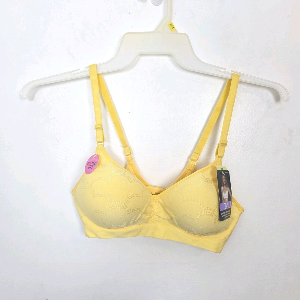 NWT Bali Yellow Flexible Fit Padded Wire Free Covertible Straps Comfort Bra 36B